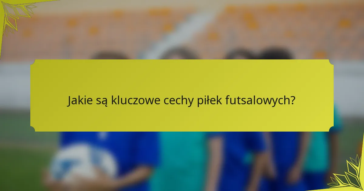 Jakie są kluczowe cechy piłek futsalowych?
