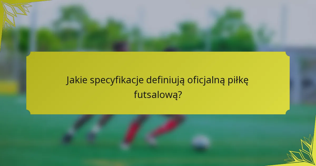 Jakie specyfikacje definiują oficjalną piłkę futsalową?