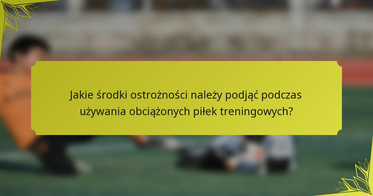 Jakie środki ostrożności należy podjąć podczas używania obciążonych piłek treningowych?